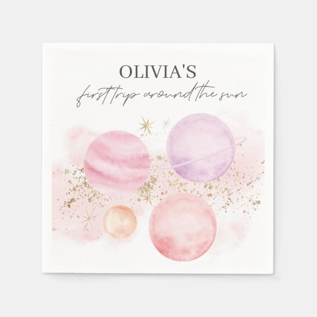 Erste Reise um das Sun Paper Napkins Serviette (Vorderseite)