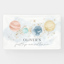 Erste Reise um den Hintergrund des Sonnenbanners Banner