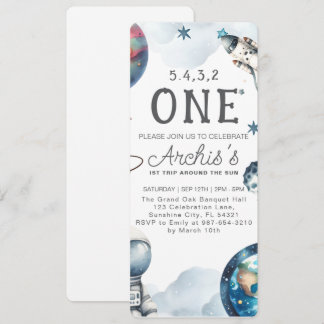 Erste Reise um den Sonnenastronaut zum Geburtstag Einladung