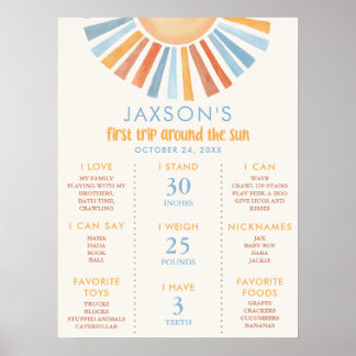 Erste Reise um den Sonnenstrahl 1. Geburtstag Poster