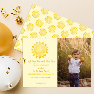 Erste Reise um die Party Einladung des Sun-Fotos