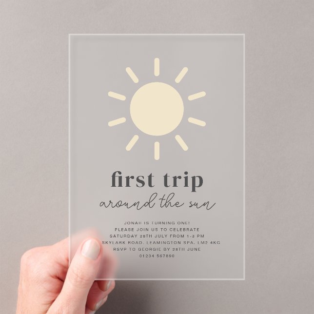 Erste Reise um die Sonne 1. Geburtstag Einladung (Insitu (Handheld))