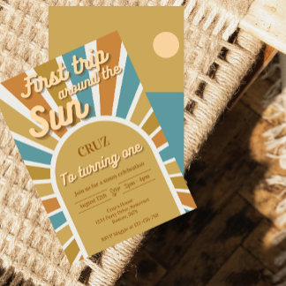 Erste Reise um die Sonne 1. Geburtstag Einladung