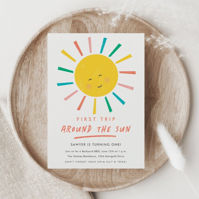 Erste Reise um die Sonne 1. Geburtstag Einladung (Von Creator hochgeladen)