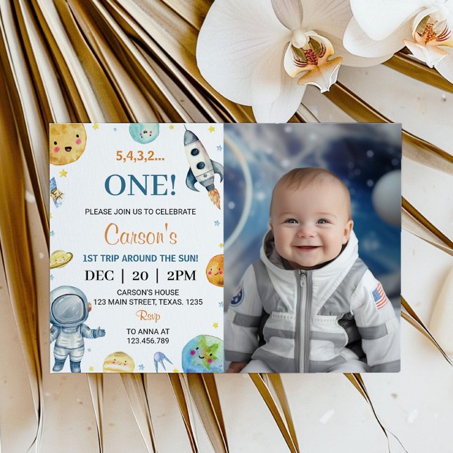 Erste Reise um die Sonne 1. Geburtstag Einladung (Von Creator hochgeladen)