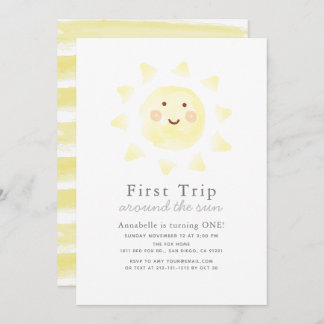 Erste Reise um die Sonne 1. Geburtstag Einladung
