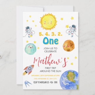 Erste Reise um die Sonne 1. Geburtstag Einladung