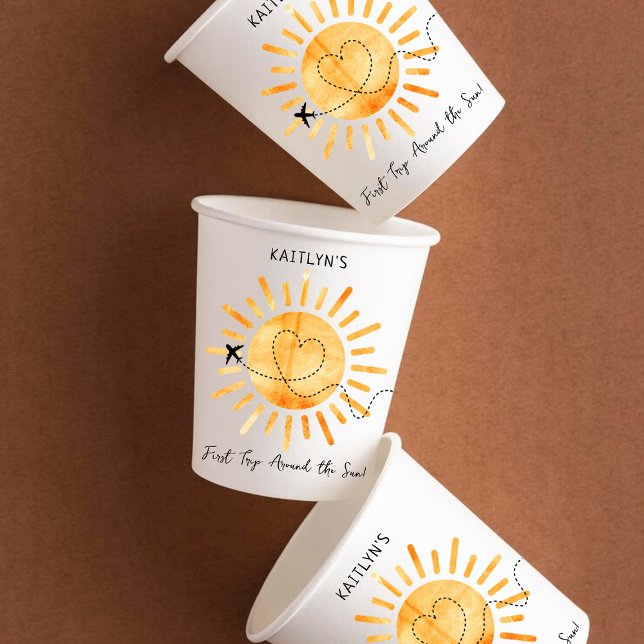 Erste Reise um die Sonne 1. Geburtstag Pappbecher (Von Creator hochgeladen)