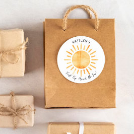 Erste Reise um die Sonne 1. Geburtstag Runder Aufkleber