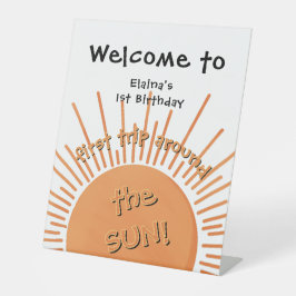 Erste Reise um die Sonne 1. Geburtstag Willkommen Sockelschild