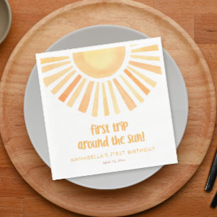 Erste Reise um die Sonne 1. Geburtstagsparty Serviette