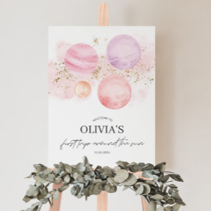 Erste Reise um die Sonne Begrüßungszeichen Plakat