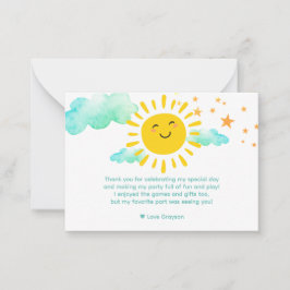 Erste Reise um die Sonne Danke Notitzkarte Mitteilungskarte