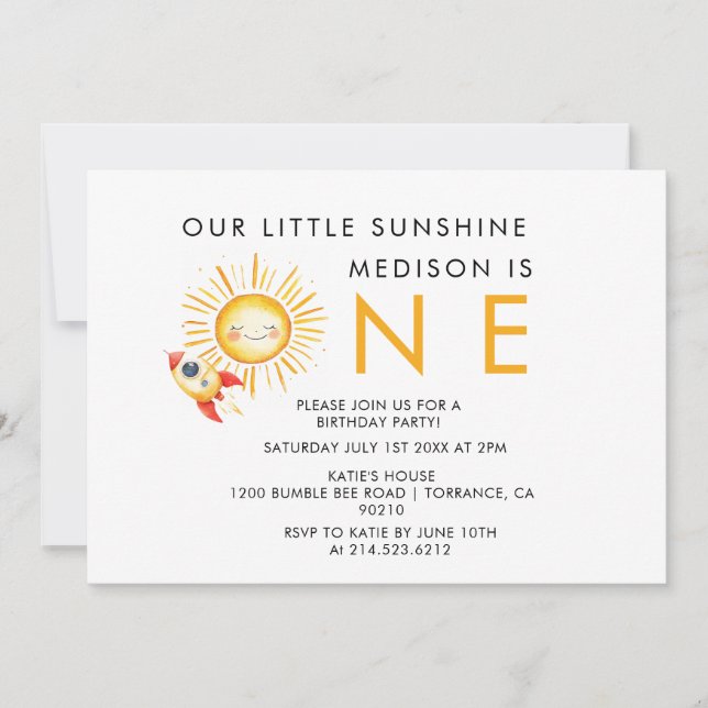 Erste Reise um die Sonne Einladung (Vorderseite)