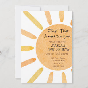 Erste Reise um die Sonne Einladung 1. Geburtstag