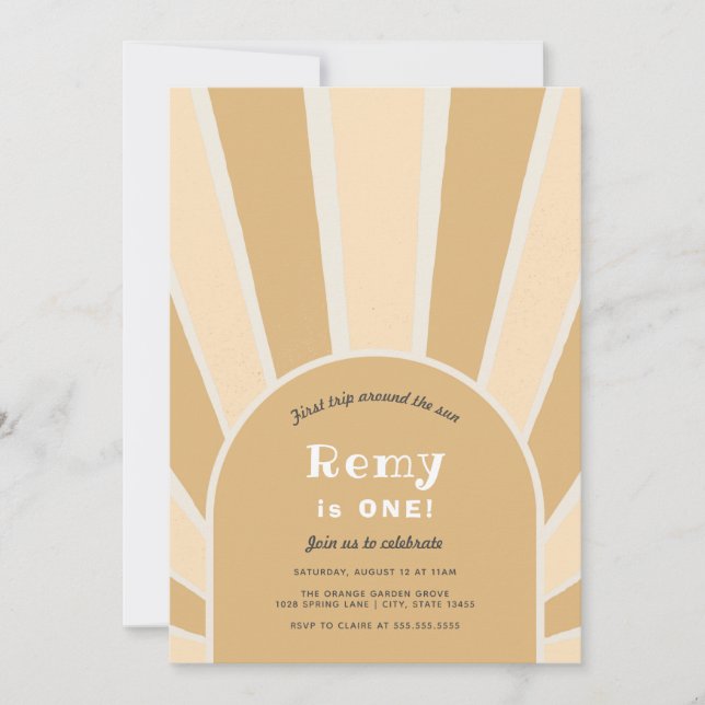 Erste Reise um die Sonne Einladung zum Geburtstag (Vorderseite)