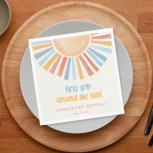 Erste Reise um die Sonne erste Geburtstagsparty Serviette