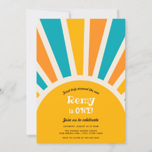 Erste Reise um die Sonne Erster Geburtstag Einladung