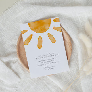 Erste Reise um die Sonne Erster Geburtstag | Einladung