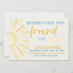 Erste Reise um die Sonne, erster Geburtstag, Sonne Einladung