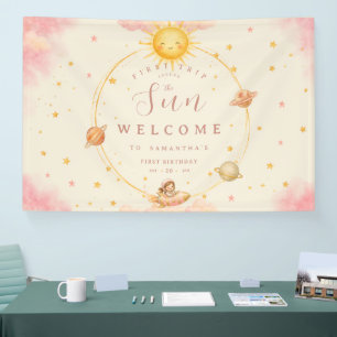 Erste Reise um die Sonne Erster Geburtstag Willkom Banner