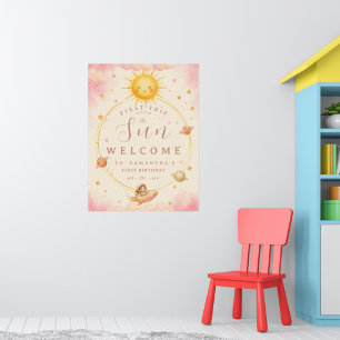Erste Reise um die Sonne Erstes Geburtstagsmädchen Poster