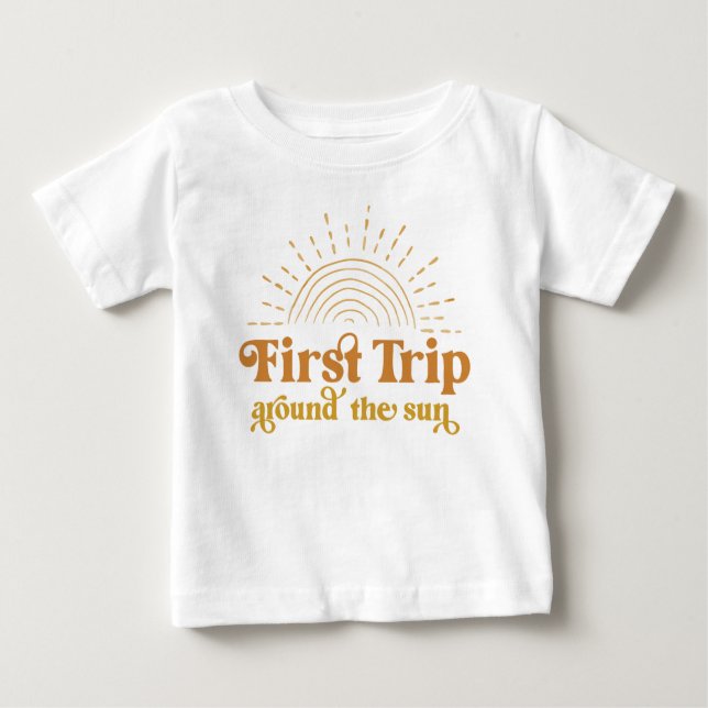 Erste Reise um die Sonne Erstes Shirt zum Geburtst (Vorderseite)