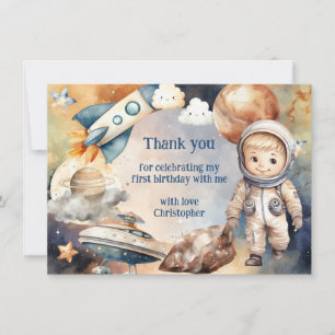 Erste Reise um die Sonne Geburtstag Danke Karte