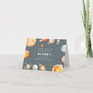 Erste Reise um die Sonne Geburtstag Danke Karte