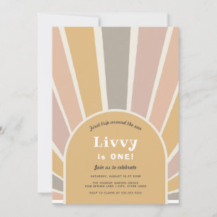 Erste Reise um die Sonne Geburtstag Einladung