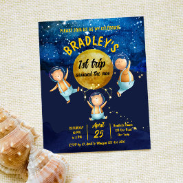 Erste Reise um die Sonne Geburtstagsbudget einlade