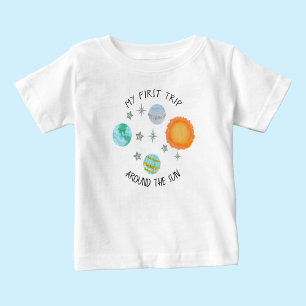 Erste Reise um die Sonne Geburtstagsplaneten Baby T-shirt