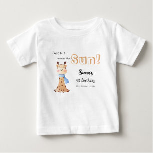 Erste Reise um die Sonne Giraffe 1. Geburtstag Baby T-shirt