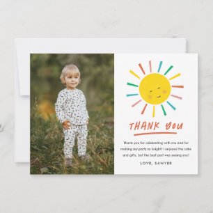 Erste Reise um die Sonne Kinder Foto Geburtstag Al Dankeskarte