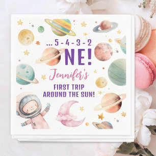 Erste Reise um die Sonne Mädchen Weltraum 1. Gebur Serviette