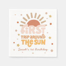 Erste Reise um die Sonne Retro 1. Geburtstag