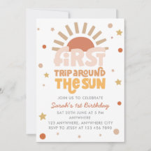 Erste Reise um die Sonne Retro Boho 1. Geburtstag
