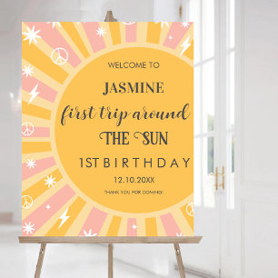 Erste Reise um die Sonne Retro Boho Sun Willkommen Poster