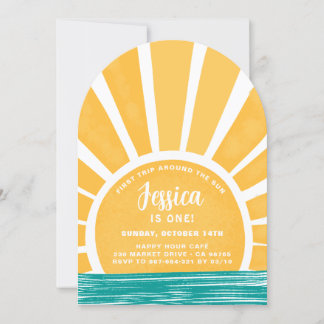 Erste Reise um die Sonne - Sonnenschein 1. Geburts Einladung