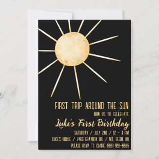 Erste Reise um die Sonne, Sonntag 1. Geburtstag Einladung