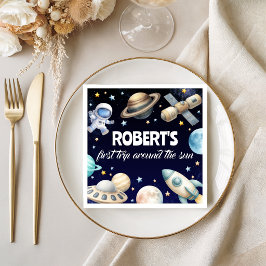 Erste Reise um die Sonne Weltraumservietten Serviette