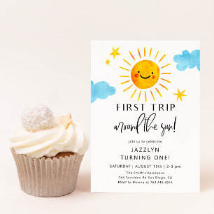 Erste Reise um die Sonne zum Geburtstag Einladung