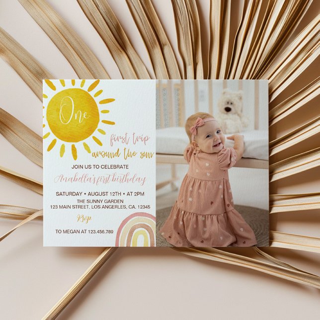 Erste Reise um die Sonne zum Geburtstag Einladung (Von Creator hochgeladen)