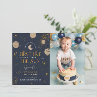 Erste Reise um die Sonne zum Geburtstag Einladung