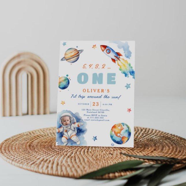 Erste Reise um die Sun Birthday Party Einladung (Von Creator hochgeladen)