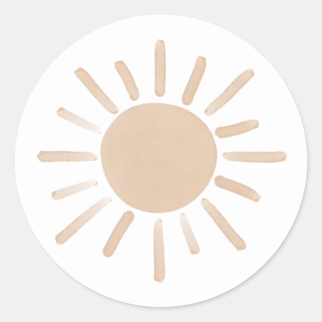 Erste Reise um die Sun Birthday Party Runder Aufkleber (Vorderseite)