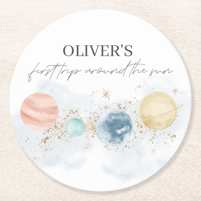 Erste Reise um die Sun Paper Untersetzer (Vorderseite)