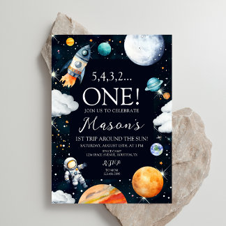 Erste Reise um die Sun Space Geburtstag Einladung