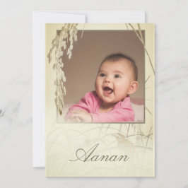 Erste Reiszeremonie Reis Pflanze Foto Gold Einladung