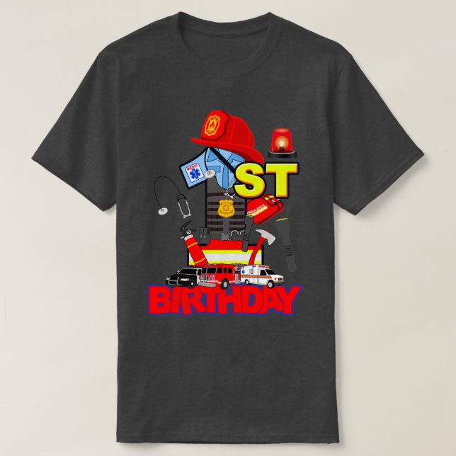 Erste Responder Birthday Boy Notfall  T-Shirt (Design vorne)